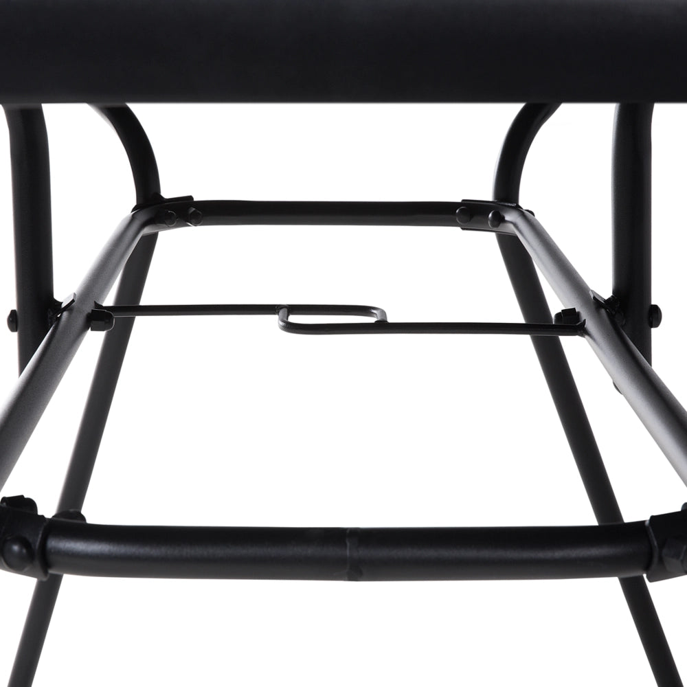 Tavolo da pranzo per esterno in acciaio Nero 140 x 80 cm da giardino moderno