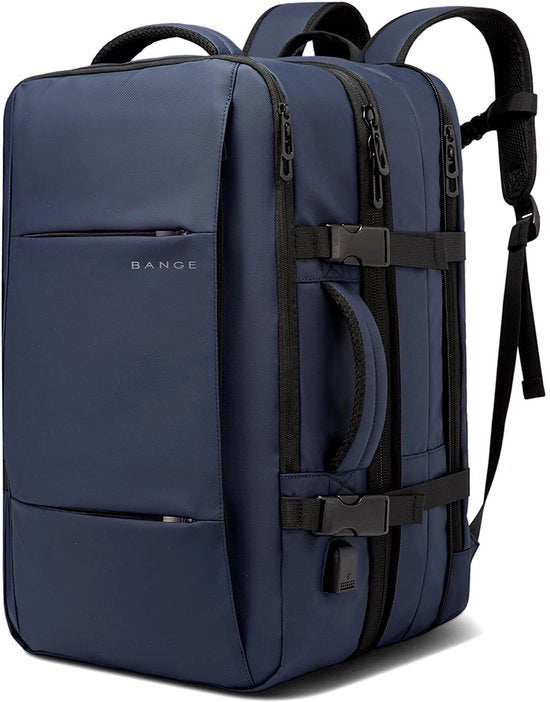 Borsa da viaggio espandibile 45L, adatta a laptop da 17,3 pollici, versione per viaggi aeroportuali (blu)