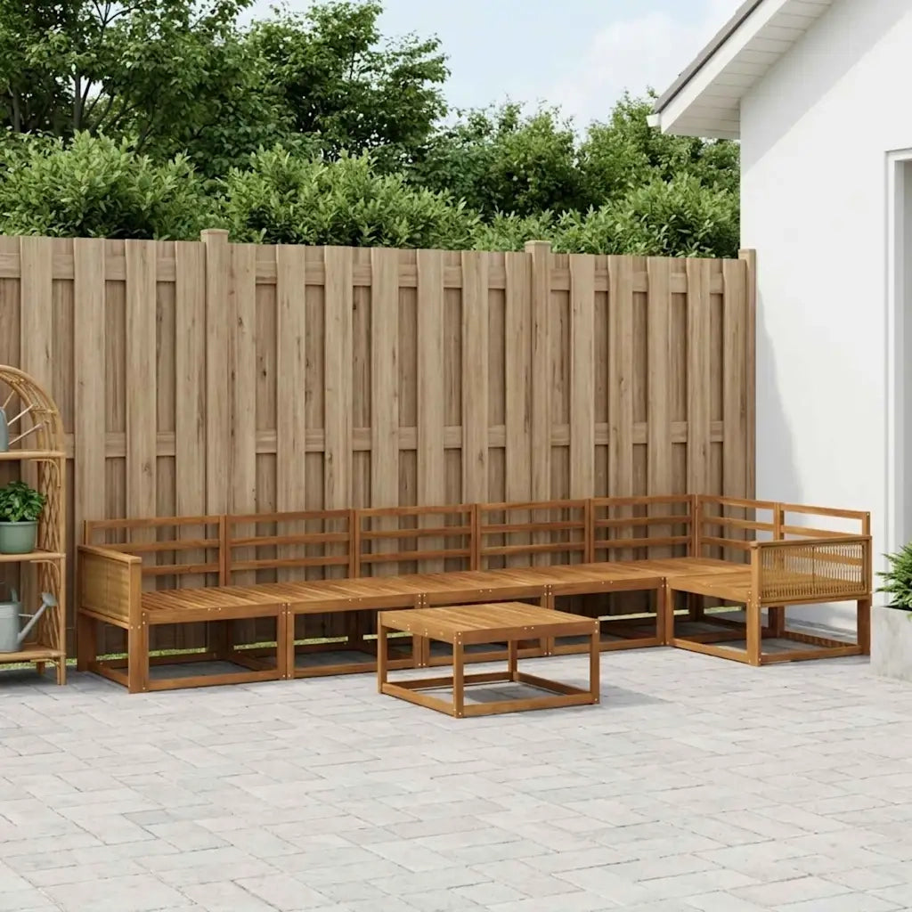 Set di divani da esterno 7 pcs Naturale