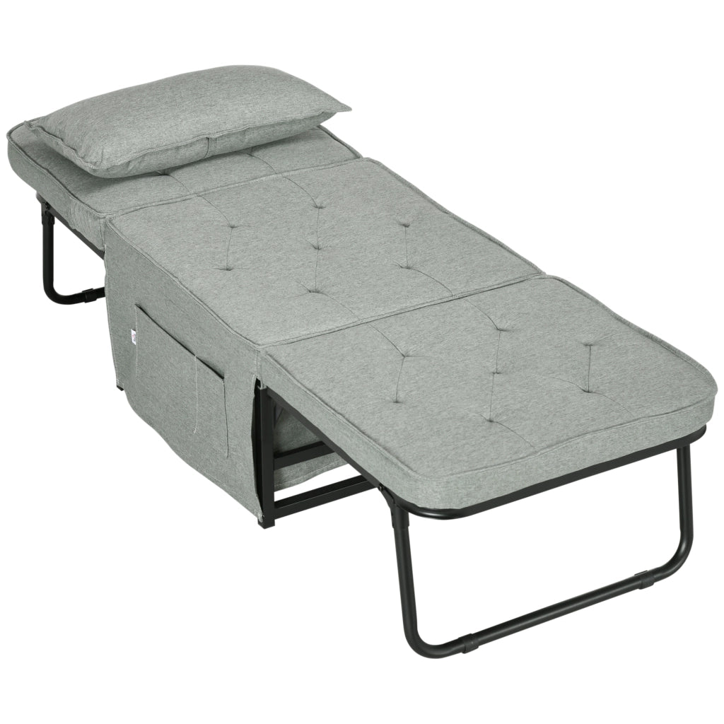 Poltrona reclinabile a 5 posizioni con cuscino ¨C zephmum ¨C grigio chiaro 180x64x40 cm