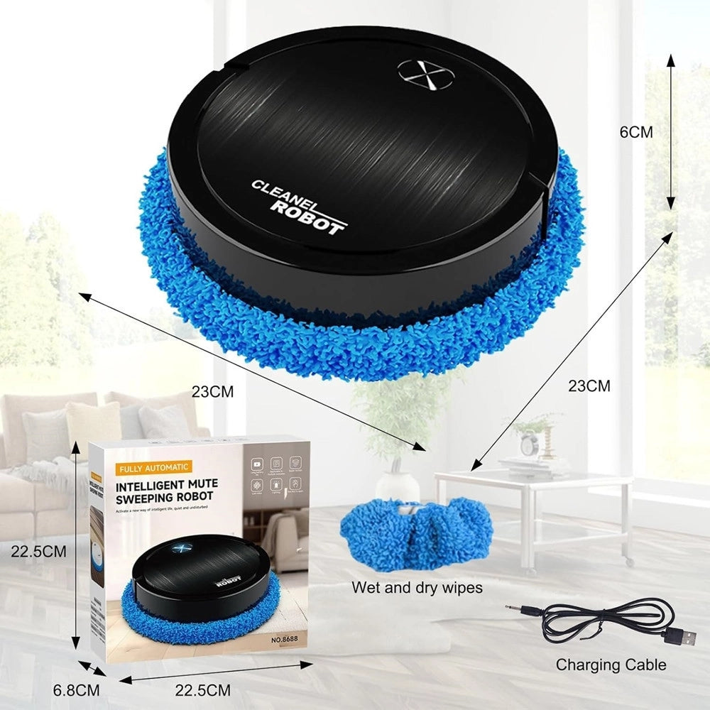 Trade Shop - Robot Aspirapolvere Lavapavimenti Automatico Intelligente Silenzioso Interruttore A Pulsante -