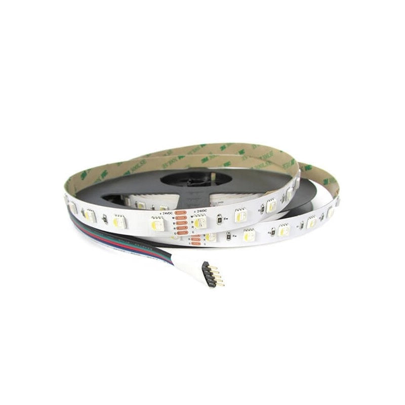 24V Bobina Striscia Led RGBW Freddo RGB+CW 30W/M 300 Smd 5 Metri IP20