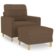 Poltrona | Sedia Relax con Poggiapiedi Marrone 60 cm in Tessuto