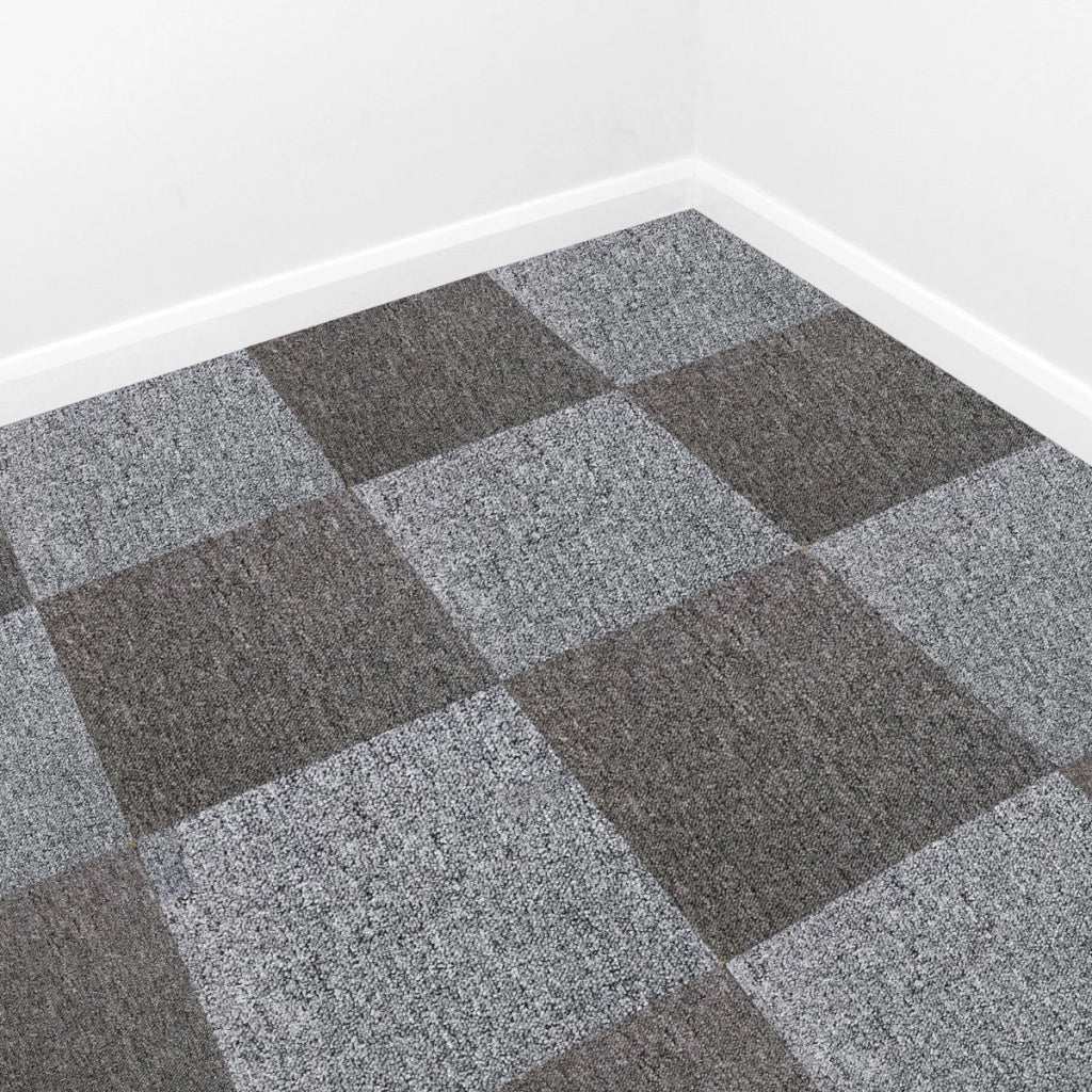 20 Quadrotte di Moquette 50x50cm Colore Grigio Platino 5mq Dure per Casa Ufficio