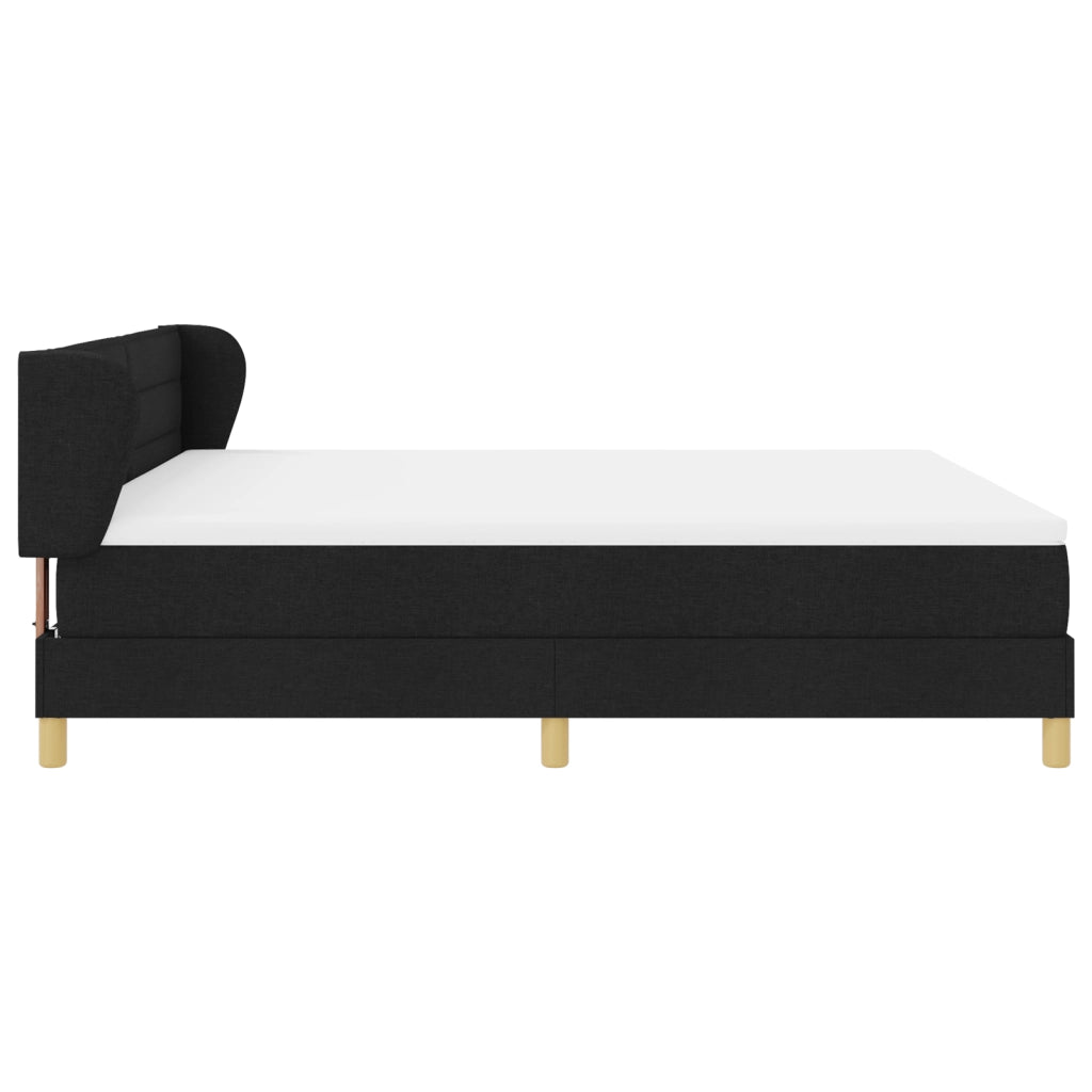 Letto a Rete con Materasso Nero 180x200 cm Tessuto