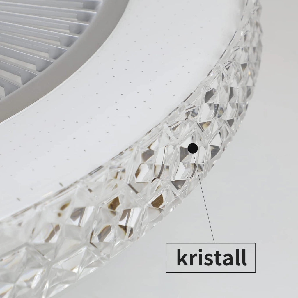 ZMH Ventilatore da soffitto con luce e telecomando ventilatore a tempo Crystal Bedroom