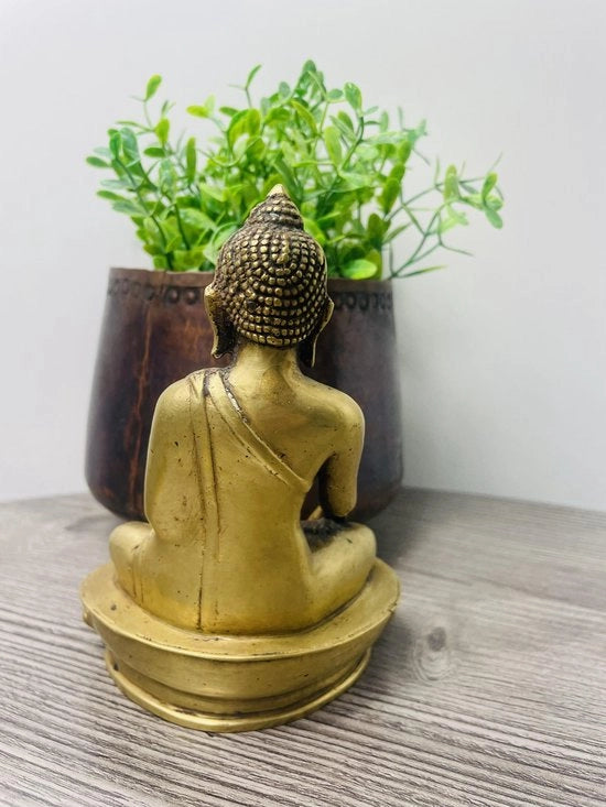 Statua di Buddha in Bronzo Finito Antico