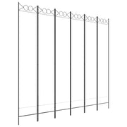 Divisorio a 6 Pannelli-Set di 6 pannelli Paravento Bianco 240x200 cm Tessuto