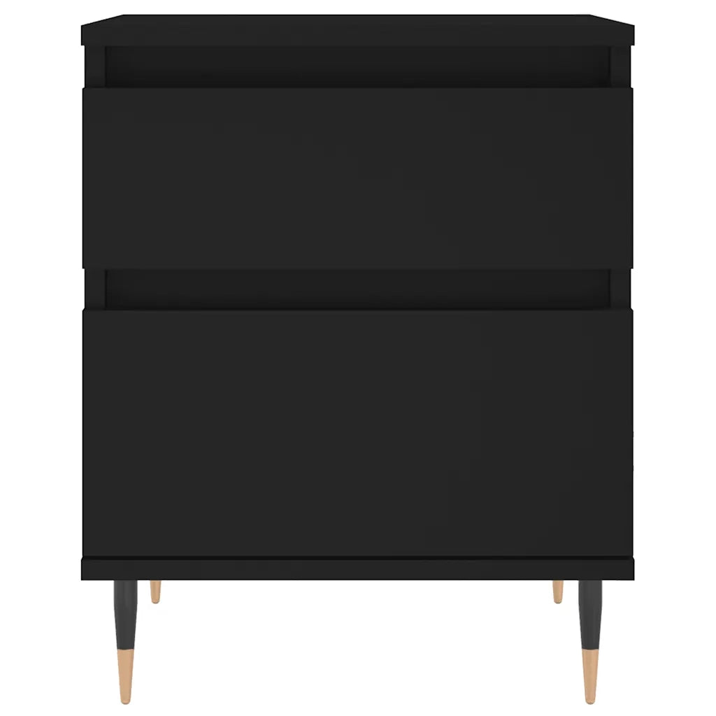 Comodini 2pz-Set di 2 Tavolino da notte Neri 40x35x50 cm in Legno Multistrato 480563
