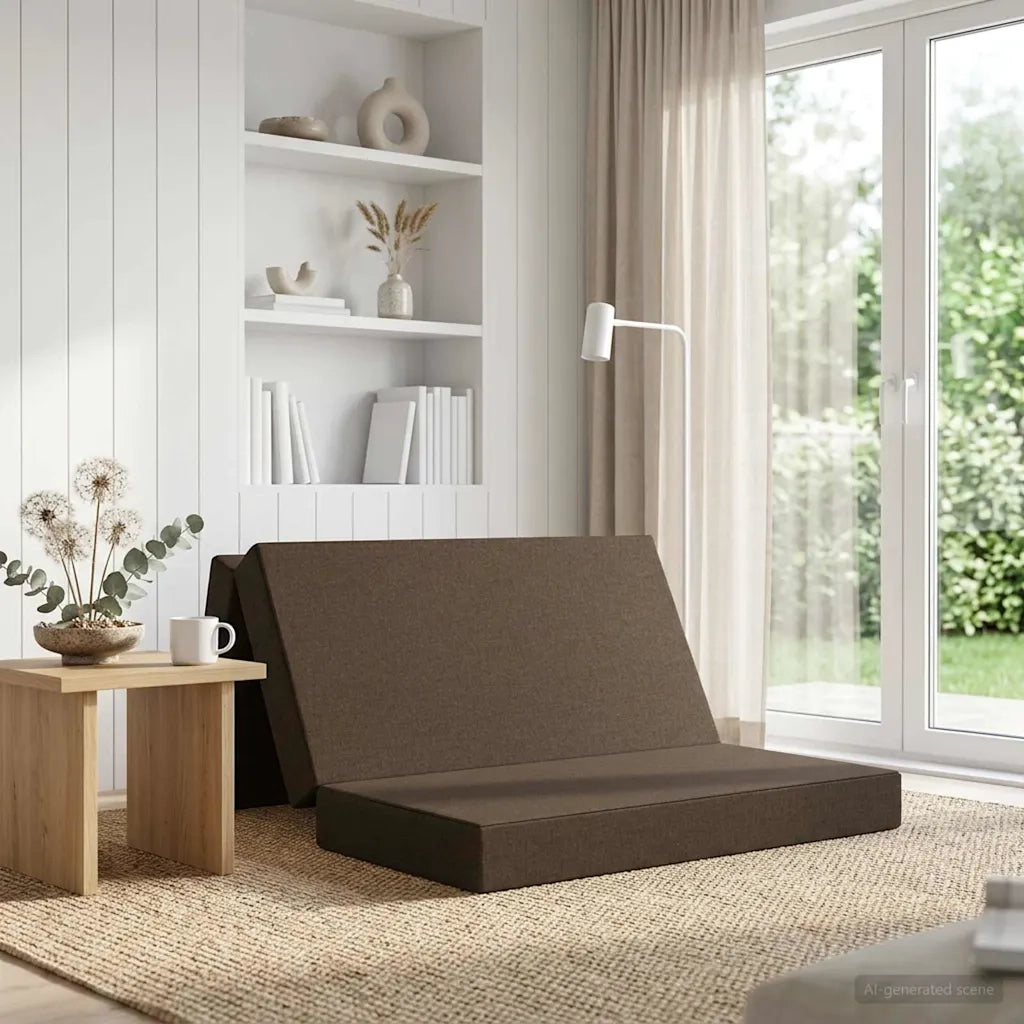 Divano Letto Pieghevole 140 x 67 x 45 cm Tortora