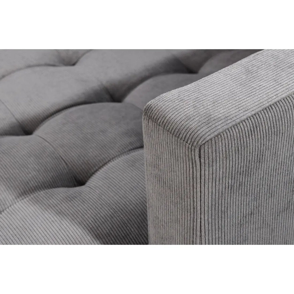 Divano ad angolo CITY grigio chiaro reversibile – Divano contemporaneo in tessuto a costine
