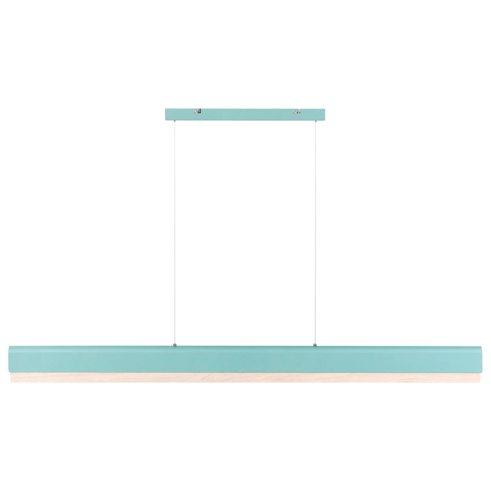 Lampada a sospensione a LED, base in ferro color verde menta paralume in legno, stile scandinavo dimmer da soffitto lunghezza del cavo regolabile