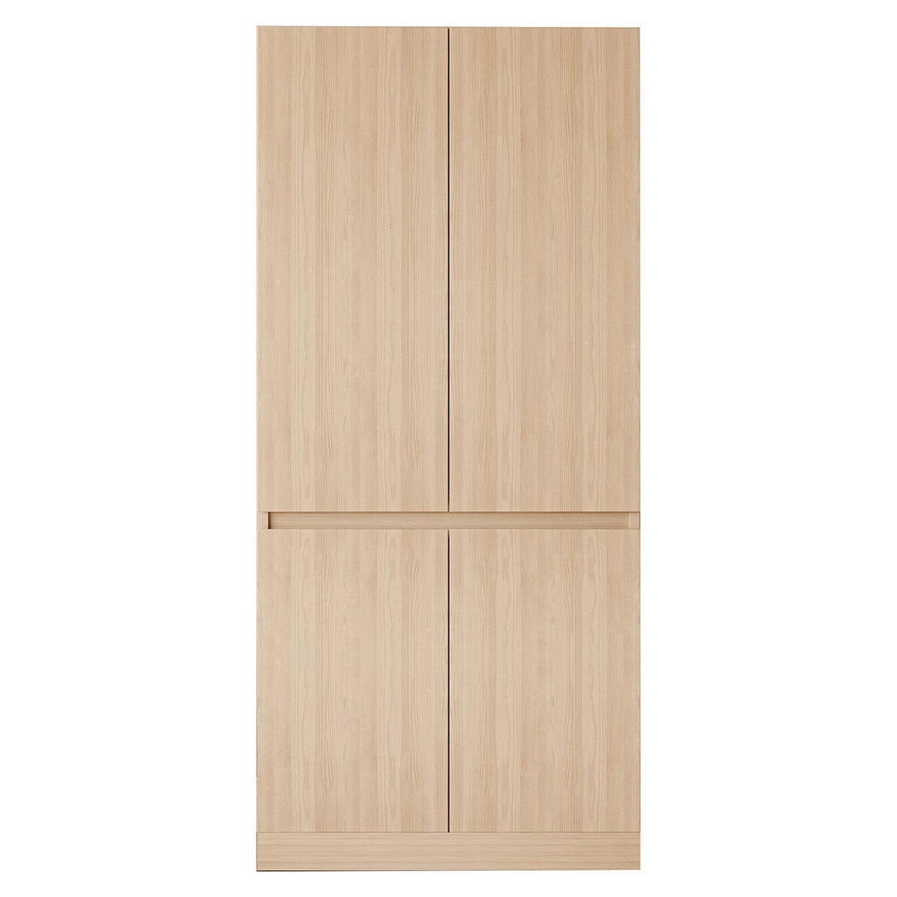 Armadio 2 ante 70x40x170 cm - Xylo - con grandi ripiani, colore legno naturale