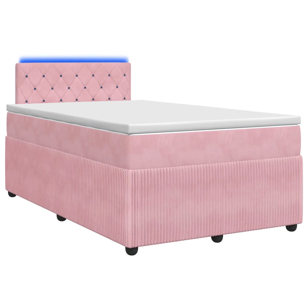 Letto box spring con materasso Rosa 120 x 200 cm Velluto 3453118