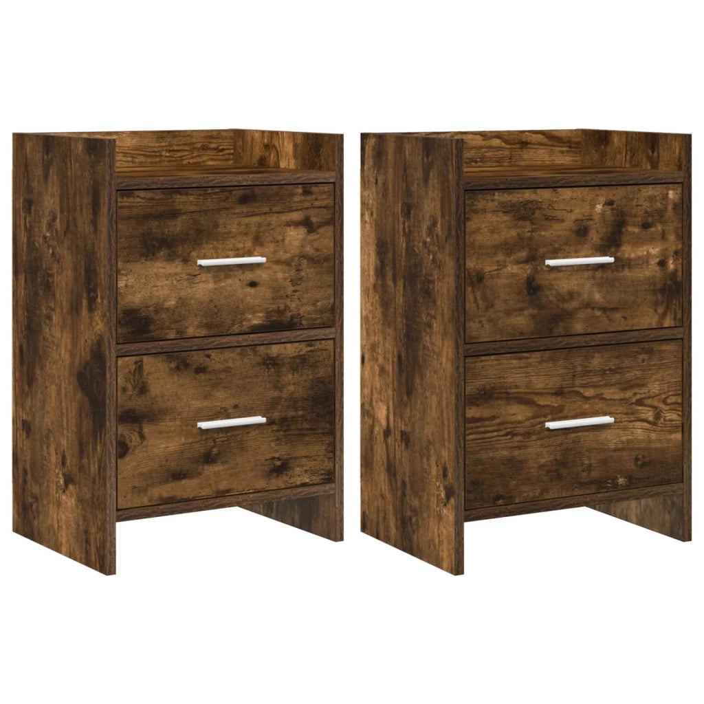 Comodini 2 pcs Rovere Fumo 40 x 30 x 60 cm Legno ingegnerizzato 8010972