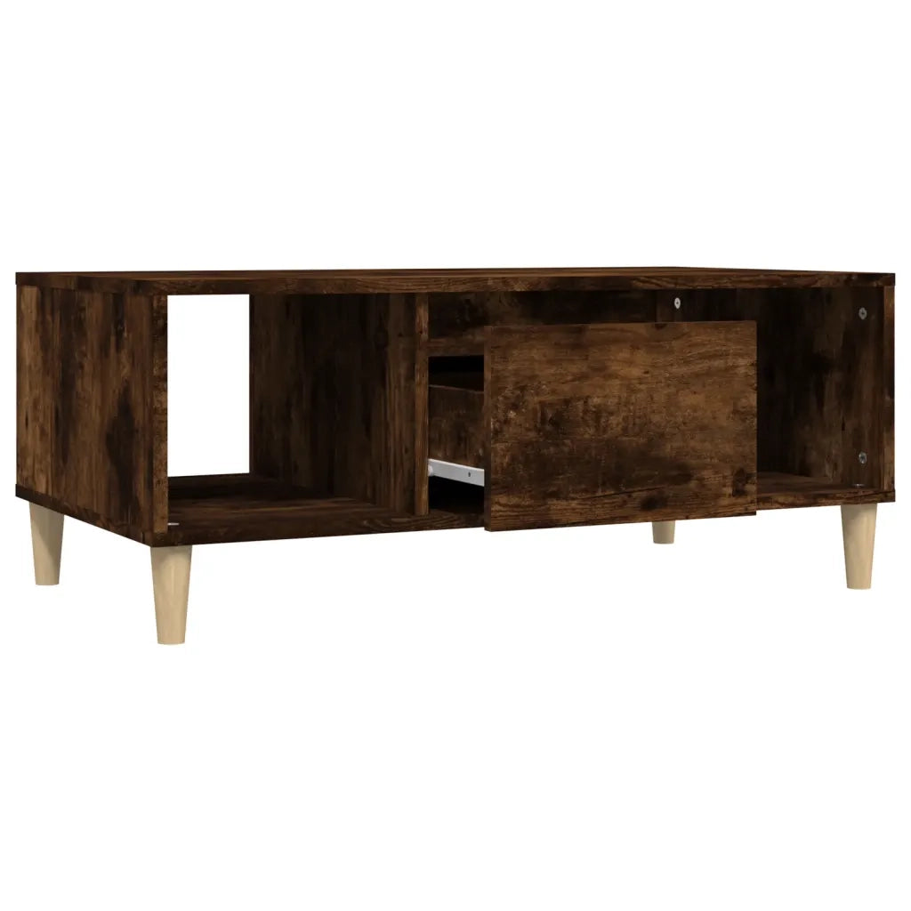 Tavolino da Salotto-Tavolino da soggiorno-Tavolo Rovere Fumo 90x50x36,5 cm Legno Multistrato 904164