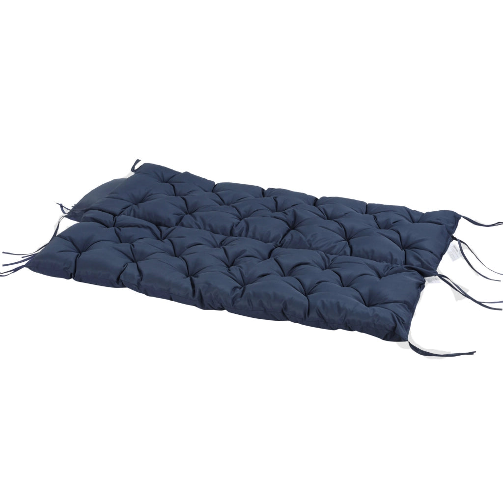 Cuscino da panca 150 x 98 x 8 cm con 6 lacci, imbottitura in schiuma, rivestimento in poliestere, blu