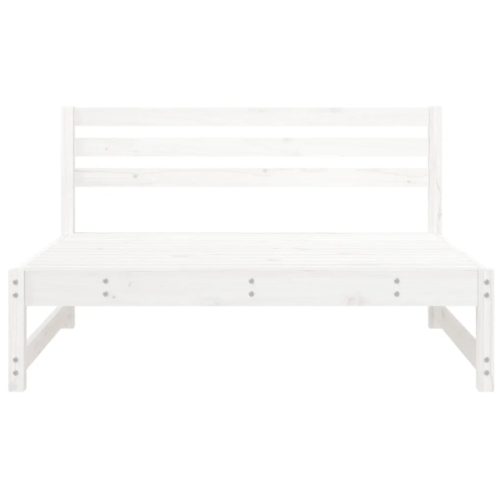 Divano componibile-Divani Centrali Giardino 2pz Bianchi 120x80cm Massello Pino