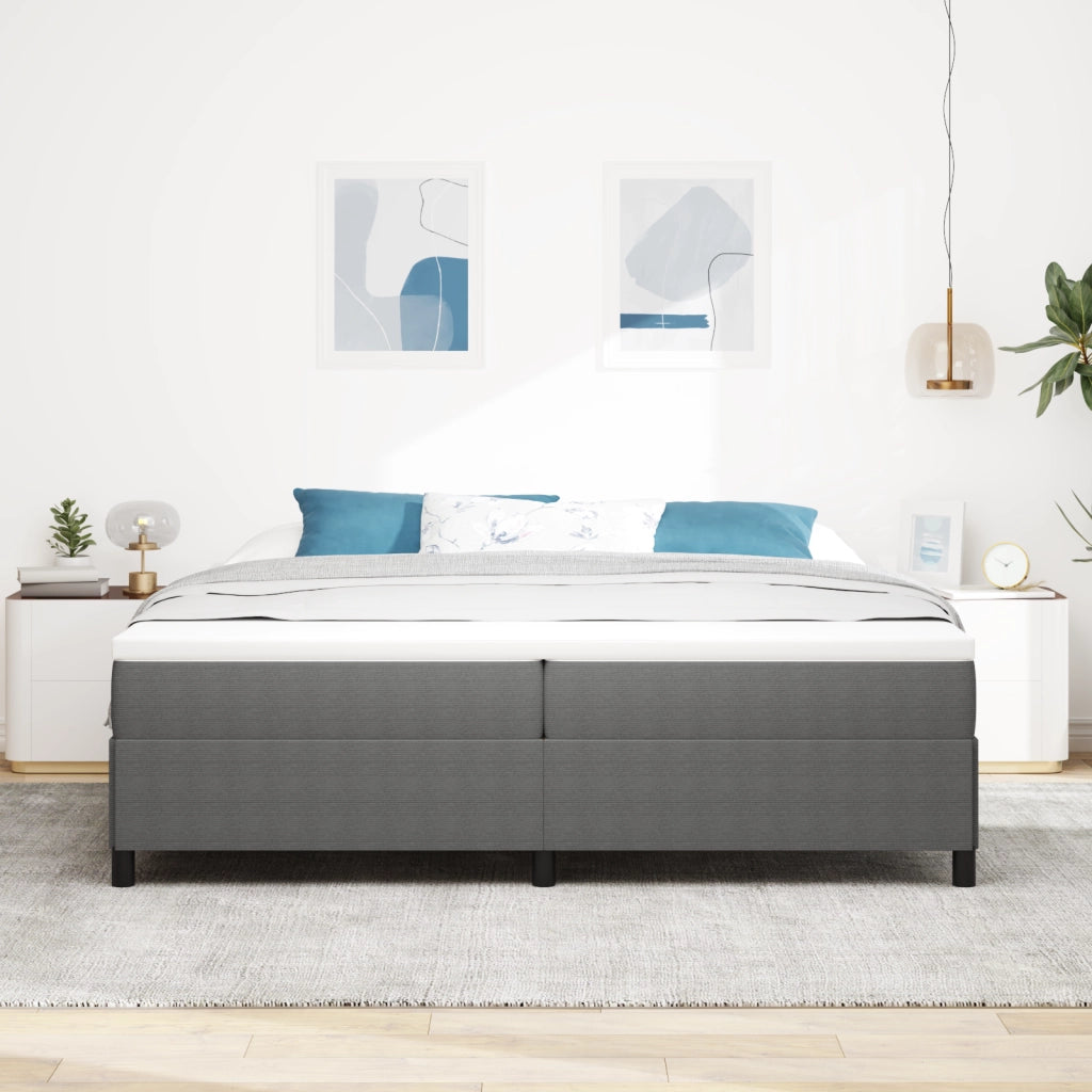 Struttura Letto Grigio Chiaro 200x200 cm Tessuto in Corduroy