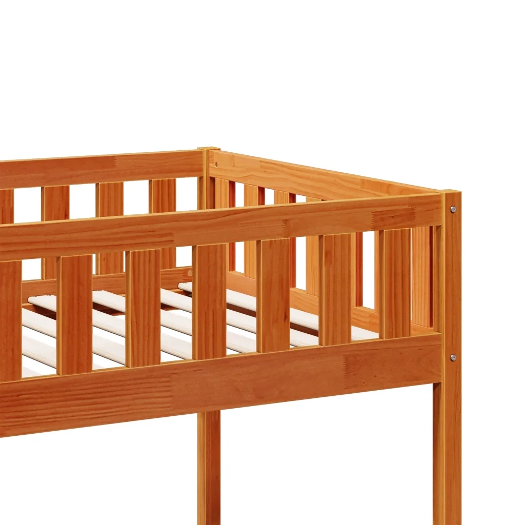 Letto Bambini | Letto Infantile | Lettino senza Materasso Marrone Cera 90x200 cm Legno Pino