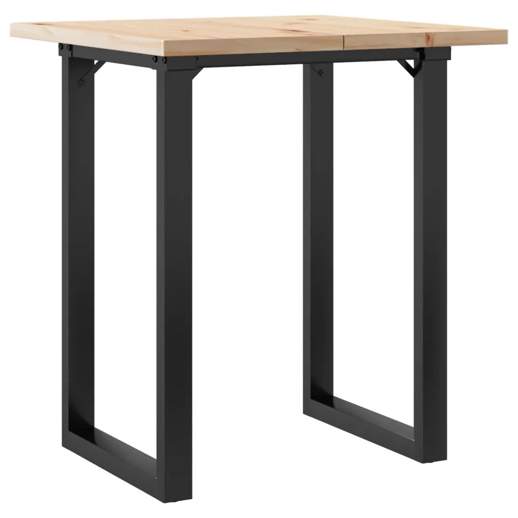 Tavolo da Pranzo Telaio a O 60x60x75,5 cm Legno Pino e Acciaio