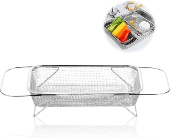 Vergerefrigeratore per angoletto - Acciaio inossidabile - Espandibile - Setola fine - Per angoletto - Filtro di scarico - Pulizia - Frutta - Verdura