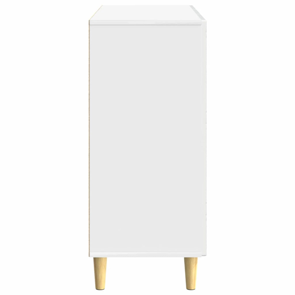 Credenza Bianco Lucido 89 x 34,5 x 80 cm Legno ingegnerizzato 895109