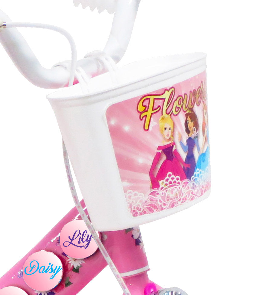 Bicicletta per Bambina 12” 1 Freno Gomme in EVA Flowers Rosa