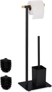 Set di accessori per il water - 2 in 1 - bambù e acciaio inossidabile - igienico