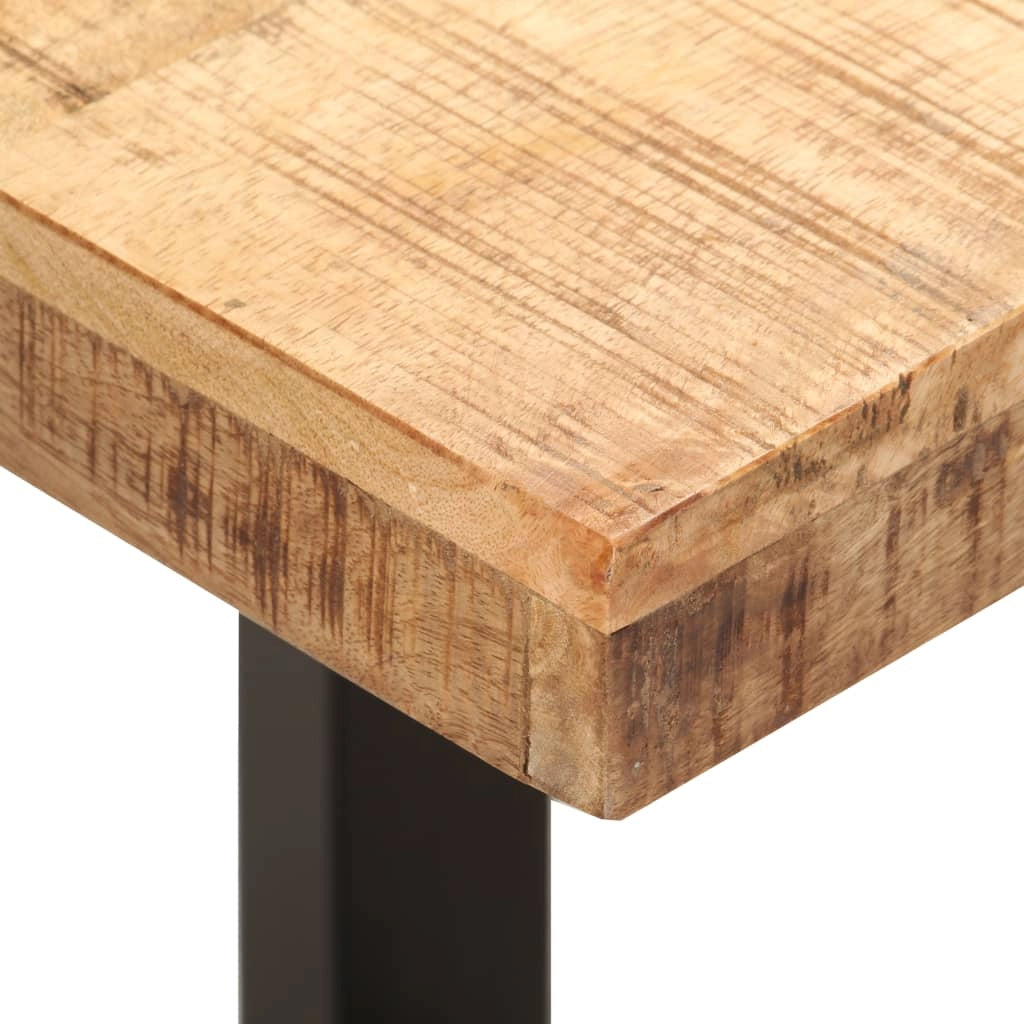 Panca 110 x 35 x 46 cm legno massello di mango grezzo e acciaio 02_0010929
