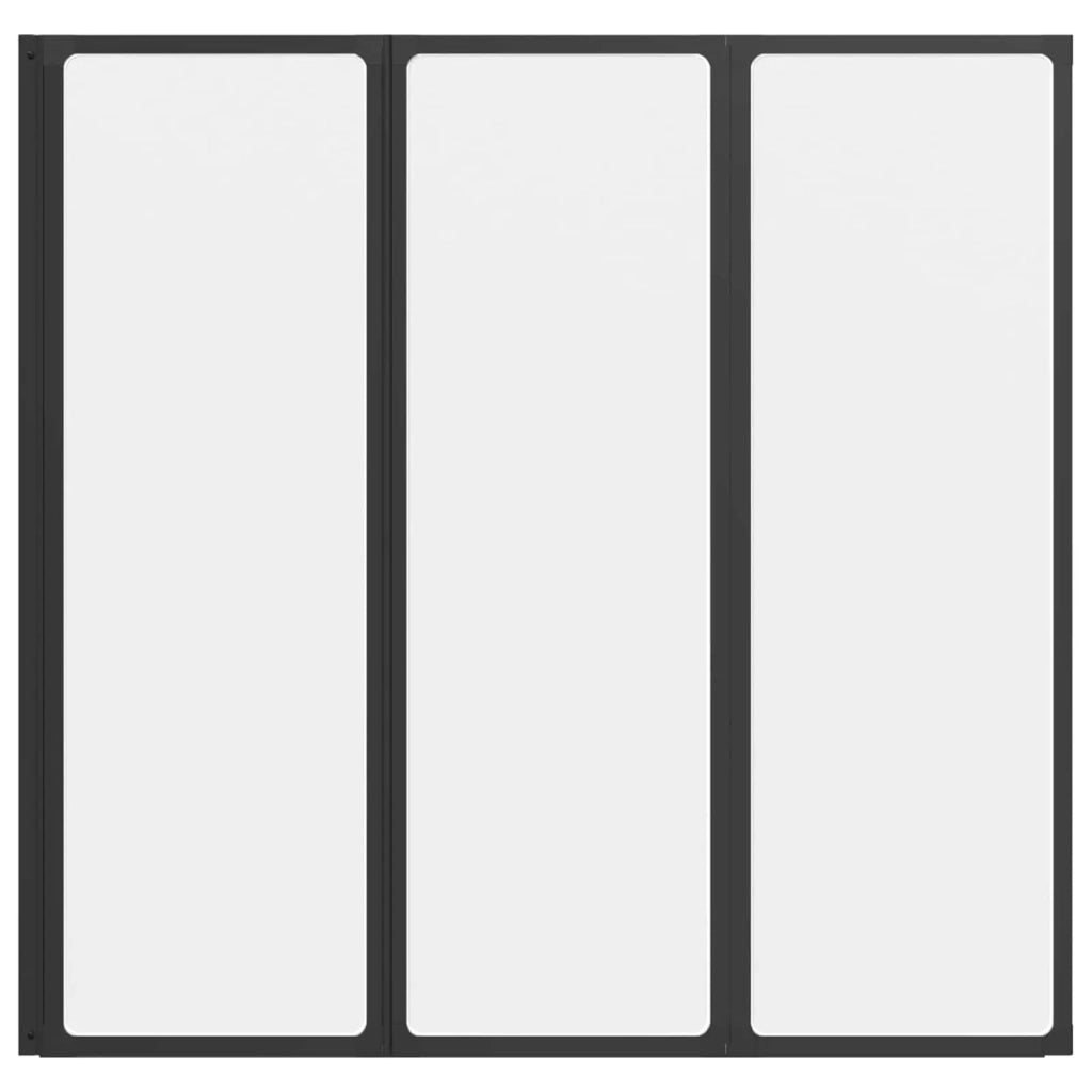 Parete doccia Nero 120 x 2 x 117 cm Alluminio e PP CFW5408873