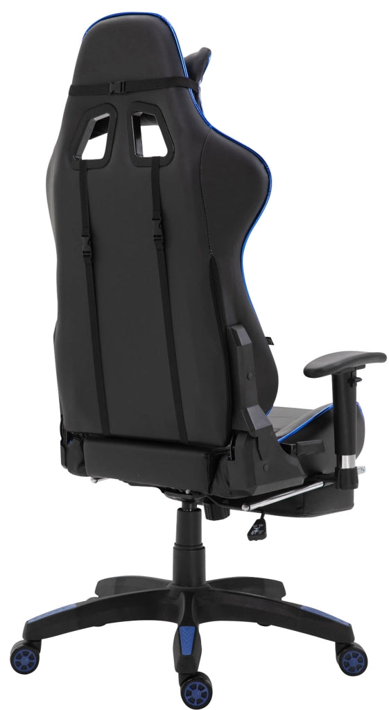 Sedia gaming ufficio Turbo Nero/blu,Finta pelle (metallizzata)