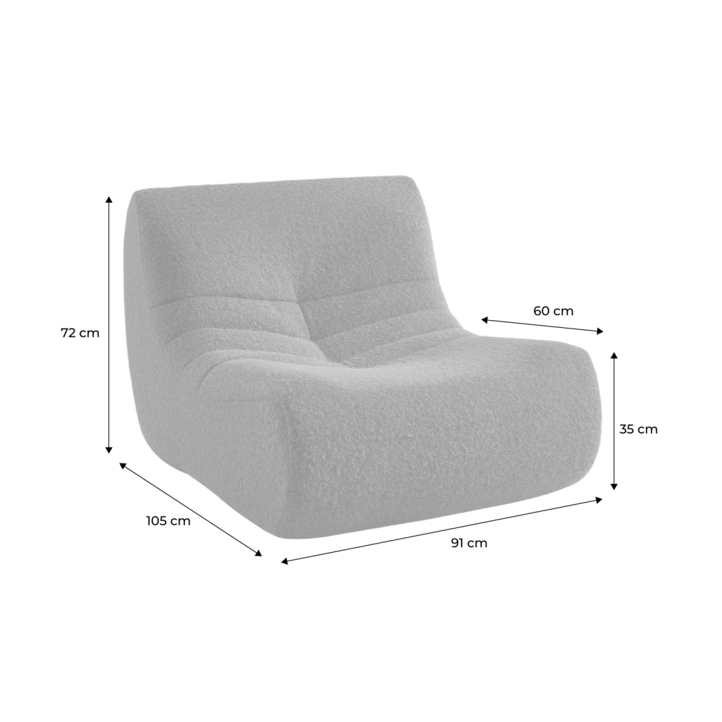 Divano modulare tessuto effetto alpaca, 2 posti, verde kaki