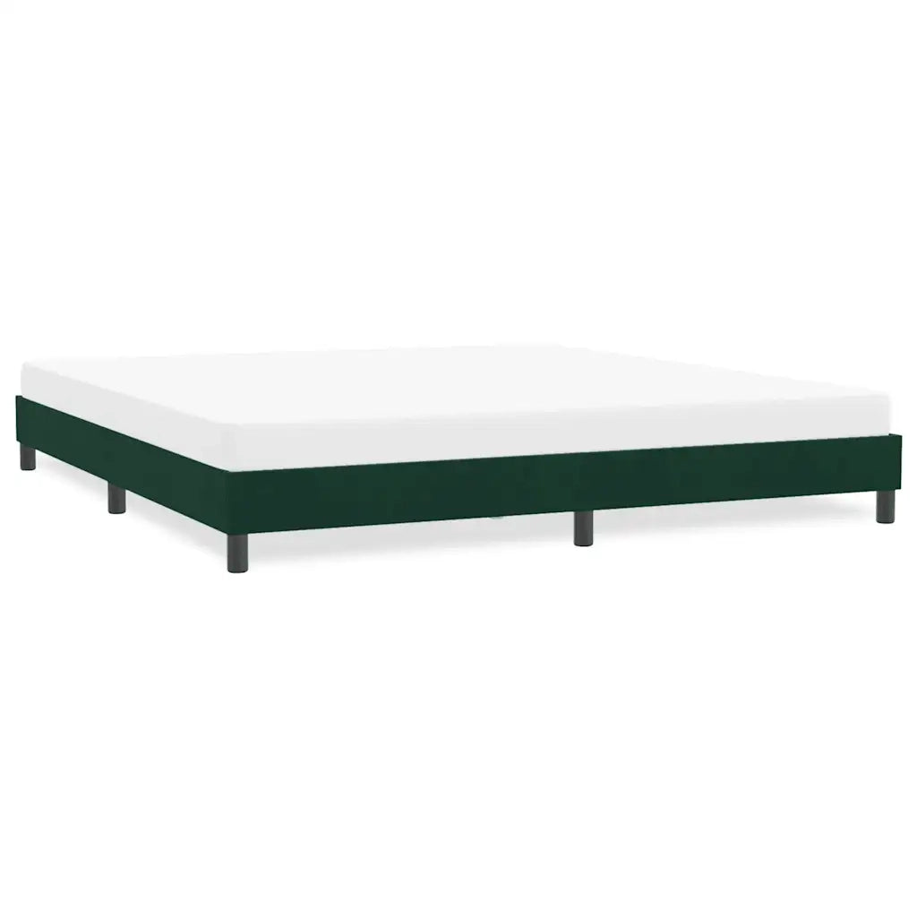 Giroletto senza Materasso-Struttura Letto Verde Scuro 180x210 cm in Velluto