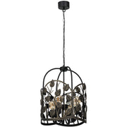 Lampada sospesa Blatt 4xE27 nera metallo Luminex