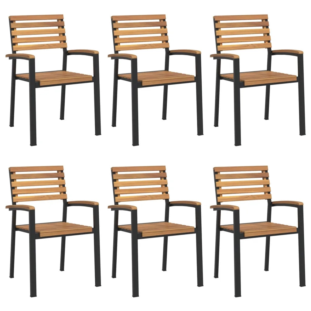 Set Pranzo da Giardino 7 pz Legno Massello di Acacia e Metallo 3155411