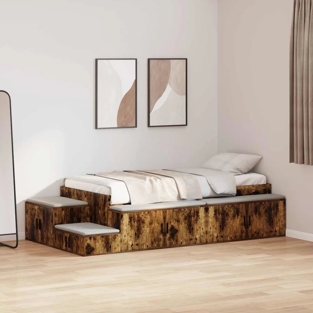Struttura letto con contenitore Rovere fumé 75 cm 3335593