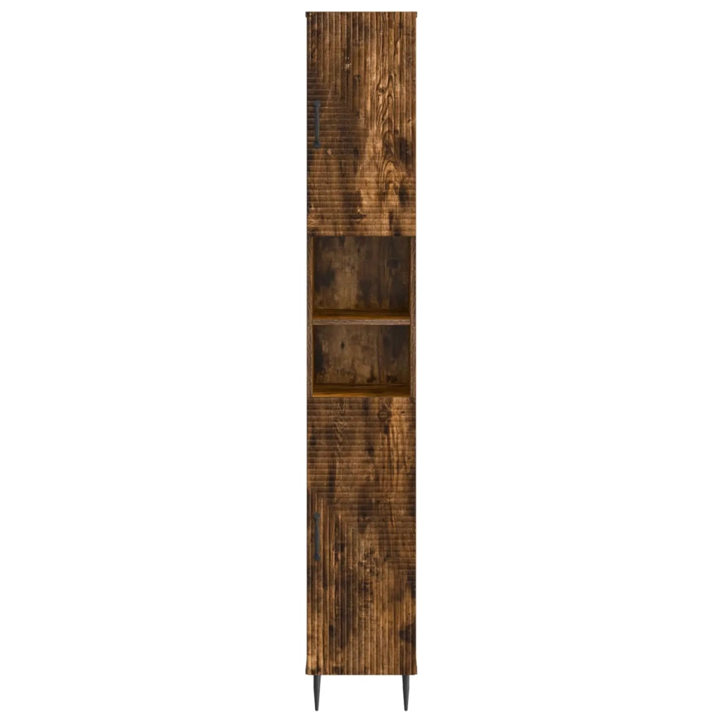Armadio da Bagno con Ripiano Aperto HAARLEM Rovere Fumo 896820