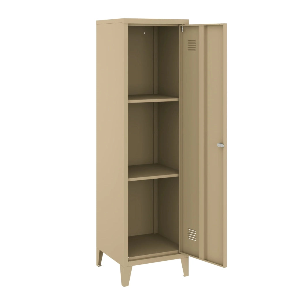 Mobiletto/scaffale in metallo con serratura 137 x 38 x 38 cm marrone 03_0008946