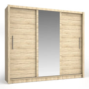 Armadio OZZULA 3 porte scorrevoli con specchio quercia Sonoma 248 cm
