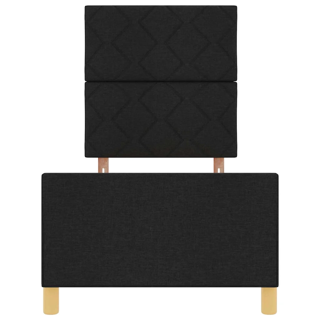 Struttura del letto con testiera-Giroletto Nero 80 x 200 cm Tessuto 230919