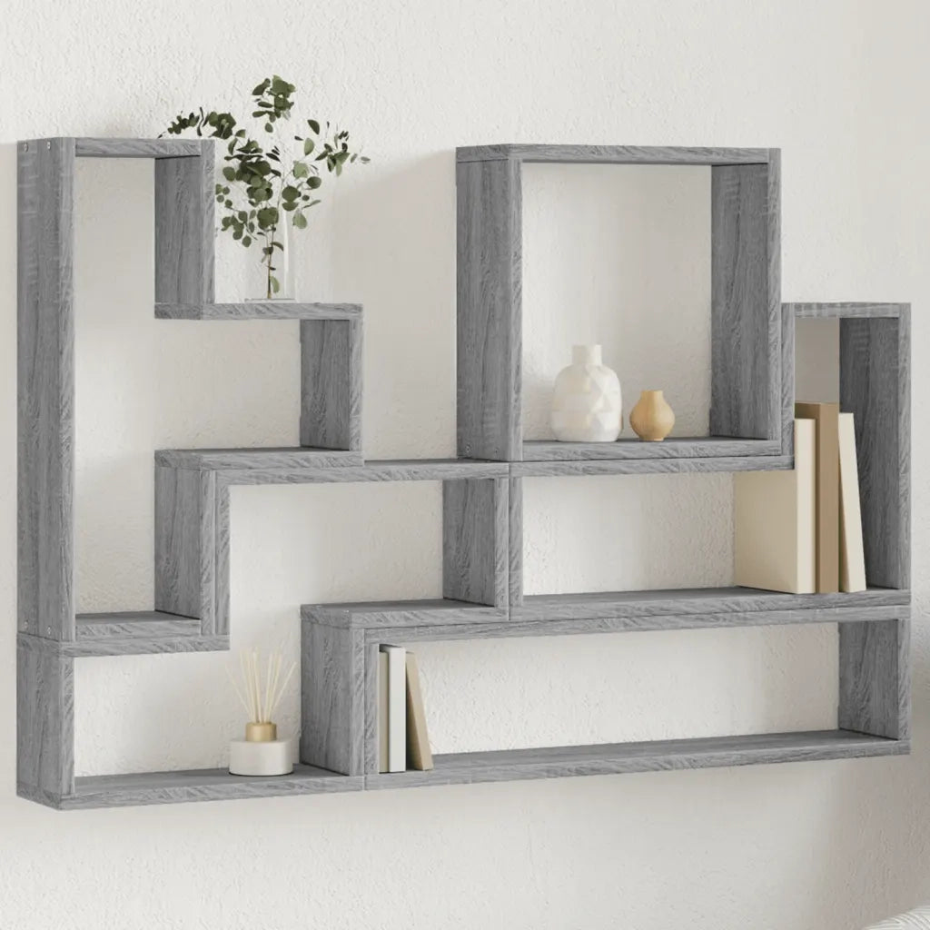 Mensola a Muro | Mensola a parete Grigio Sonoma 96x12x64 cm in Legno Multistrato