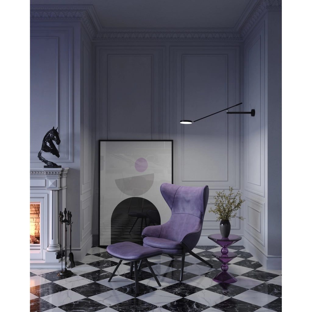 Maytoni Applique moderno Fad 1 luce LED integrato nero metallo diffusore acrilico