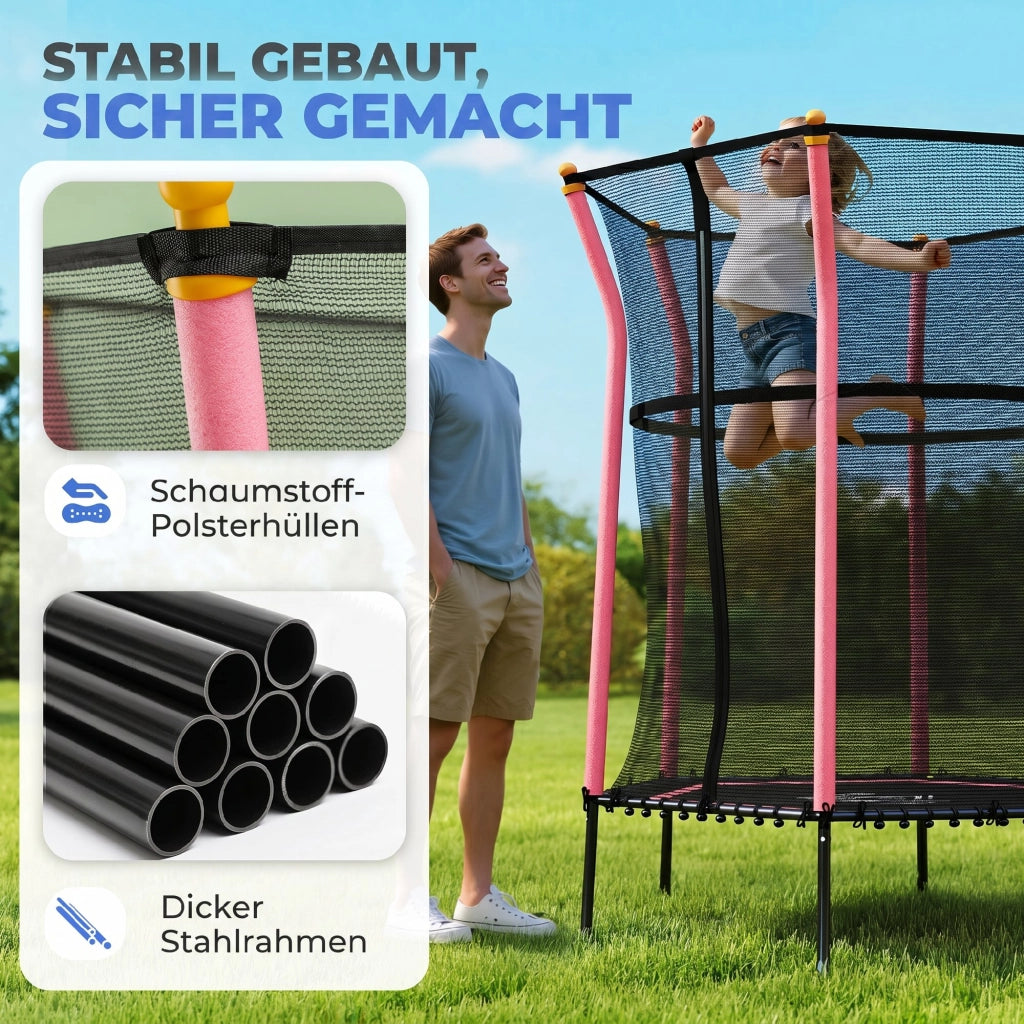 Trampolino per bambini ¨C zephmum ¨C 163.5 cm con rete di sicurezza