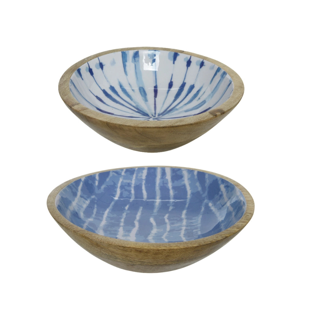 CIOTOLA DECORATIVA IN LEGNO D.20XH7CM BIANCO / AZZ