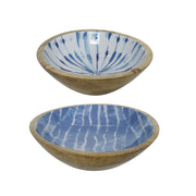 CIOTOLA DECORATIVA IN LEGNO D.20XH7CM BIANCO / AZZ