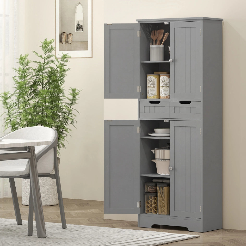 Mobile da Bagno con Cassetto e Ante ¨C zephmum ¨C Grigio 60x30x160 cm