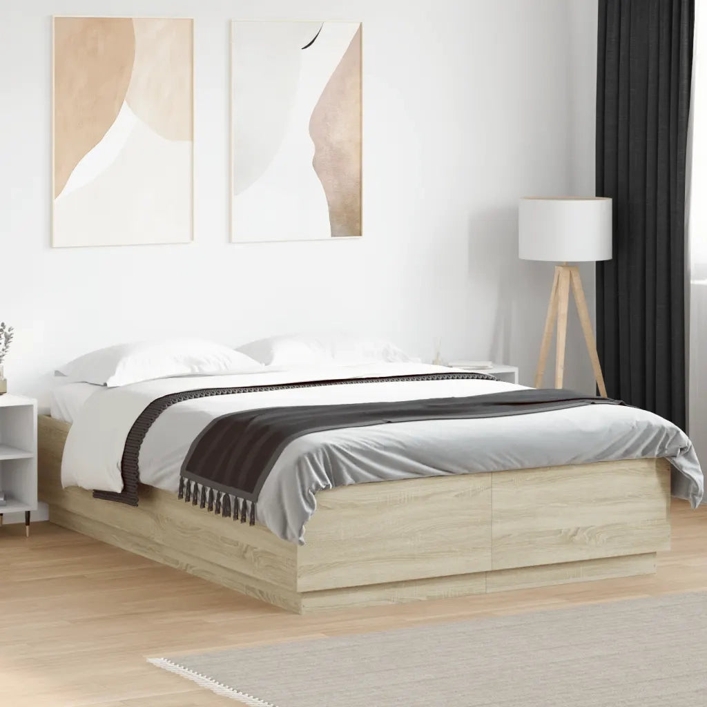 Giroletto Luci LED Rovere Sonoma 140x200 cm Legno Multistratocod mxl 91226