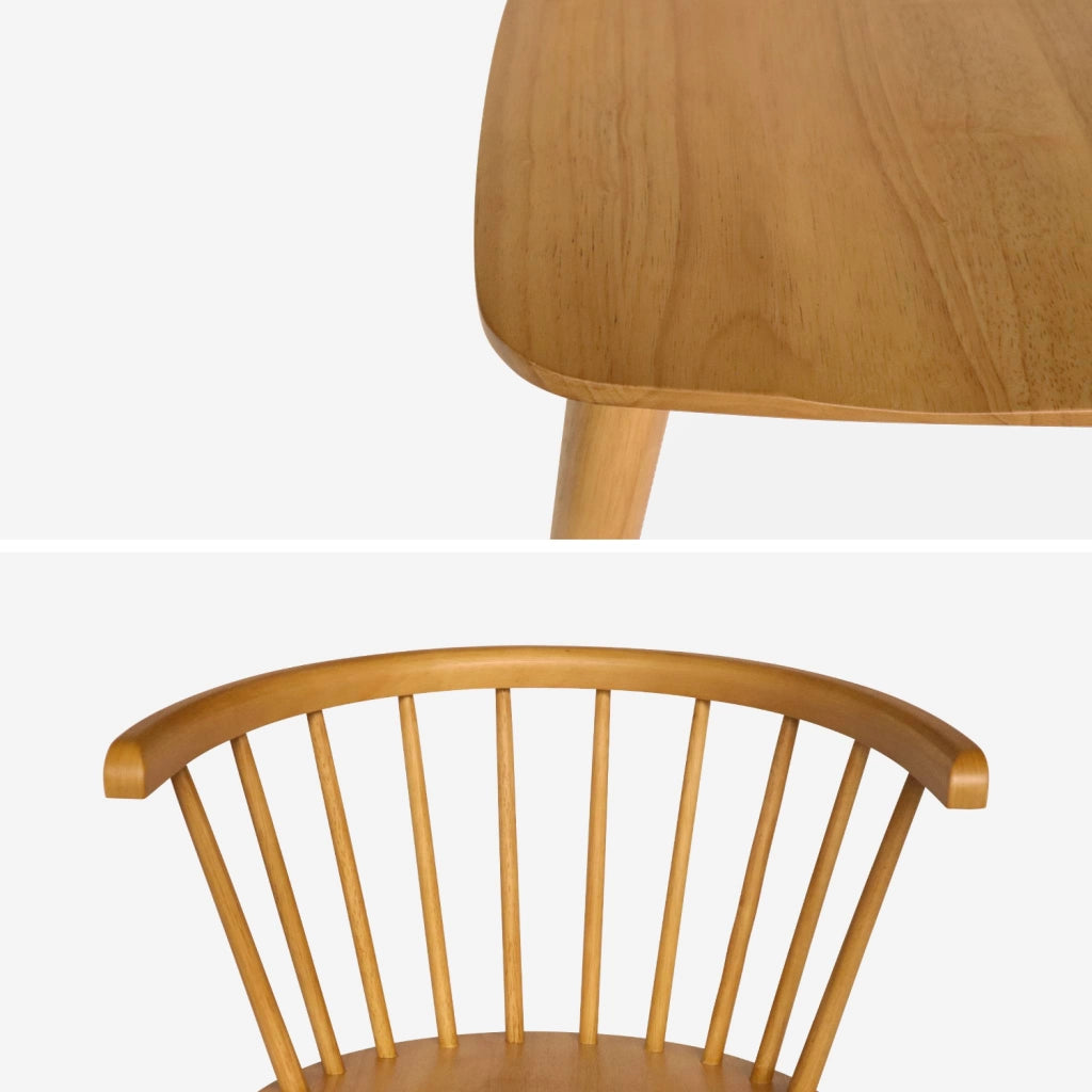 Set di 4 sedie in legno, marrone naturale
