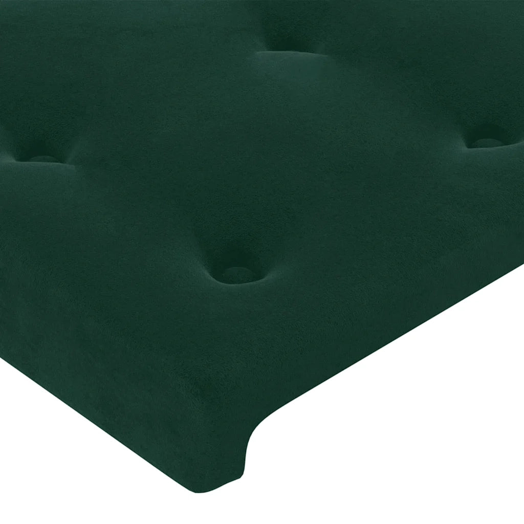 Testiera ad Orecchio-Testata con Orecchie Verde Scuro 163x23x78/88 cm in Velluto 664161